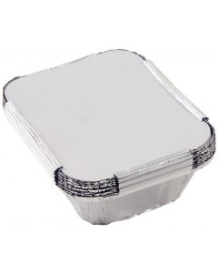 Foil Containers with Lids Pack of 125, 24 x 24 x 3.5cm  [7885]