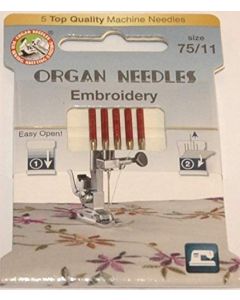 Organ Embroidery 75-11Needles Pack of 5 [45426]