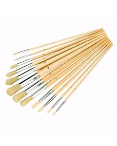 Artists Paint Brush Set Round Tipped 12 Piece [4544]