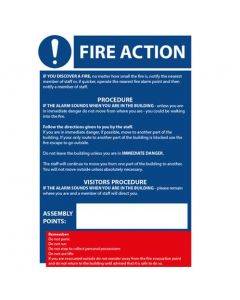 Fire Action / COSHH Golden Rules Sign A5 Laminated [45181]