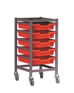 Gratnells 1025S2 Single Trolley Set with 5 Shallow Trays  [3289]