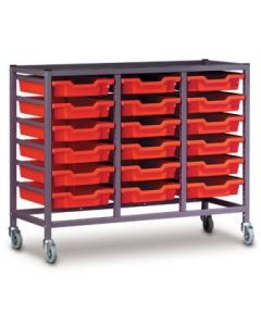Gratnells 3025N Treble Trolley Set with 18 Shallow Trays  [3292]