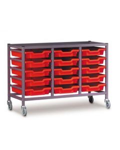 Gratnells 3025P Treble Trolley Set with 15 Shallow Trays  [3291]
