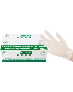 Disposable Latex Powdered Gloves Box of 100 Medium [1337]